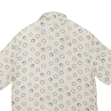 Womens Printed Shirt Beige Collared Floral L