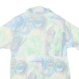 Womens Printed Shirt Blue Collared Crazy Pattern L