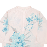 Womens Printed Blouse Pink 3/4 Sleeve Floral L