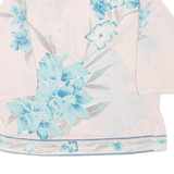 Womens Printed Blouse Pink 3/4 Sleeve Floral L