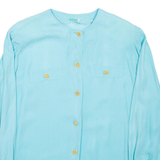 Womens Printed Blouse Blue Long Sleeve Spotted L