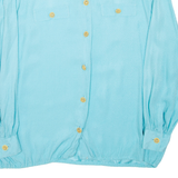 Womens Printed Blouse Blue Long Sleeve Spotted L