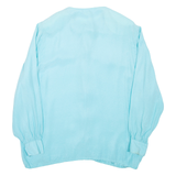 Womens Printed Blouse Blue Long Sleeve Spotted L