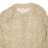 Sheer Womens Blouse Brown Long Sleeve XL