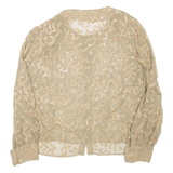 Sheer Womens Blouse Brown Long Sleeve XL