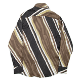 KIWI Womens Printed Shirt Black Collared Long Sleeve Striped L