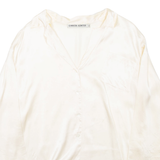 CHRISTA GUNTER Womens Shirt Beige Collared Long Sleeve L