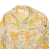 Womens Printed Shirt Orange Collared Long Sleeve Crazy Pattern L