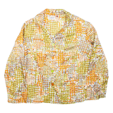 Womens Printed Shirt Orange Collared Long Sleeve Crazy Pattern L