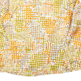 Womens Printed Shirt Orange Collared Long Sleeve Crazy Pattern L