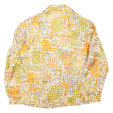 Womens Printed Shirt Orange Collared Long Sleeve Crazy Pattern L