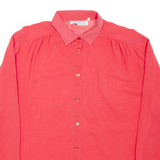 Womens Shirt Pink Collared Long Sleeve L