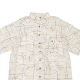 NICK TAYLOR Womens Printed Shirt Cream Collared L