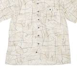 NICK TAYLOR Womens Printed Shirt Cream Collared L