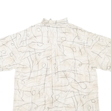 NICK TAYLOR Womens Printed Shirt Cream Collared L