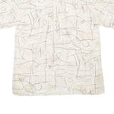 NICK TAYLOR Womens Printed Shirt Cream Collared L