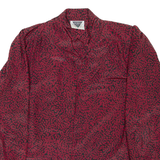 JACQUES Womens Printed Blouse Maroon V-Neck Long Sleeve Spotted L