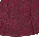 JACQUES Womens Printed Blouse Maroon V-Neck Long Sleeve Spotted L