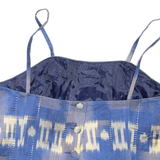 Womens Cropped Corset Blue Crazy Pattern M