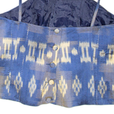 Womens Cropped Corset Blue Crazy Pattern M