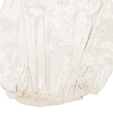 Womens Printed Blouse Beige Collared Long Sleeve L