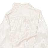 Womens Printed Blouse Beige Collared Long Sleeve L