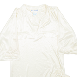 PODCAST Womens Blouse Beige V-Neck M