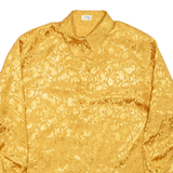 CREATION ATELIER Womens Printed Blouse Gold Collared Long Sleeve Floral L