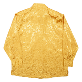 CREATION ATELIER Womens Printed Blouse Gold Collared Long Sleeve Floral L