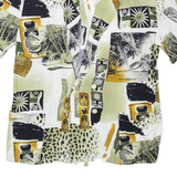 Blazer Womens Printed Shirt Green V-Neck Viscose Crazy Pattern S