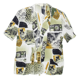 Blazer Womens Printed Shirt Green V-Neck Viscose Crazy Pattern S