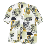 Blazer Womens Printed Shirt Green V-Neck Viscose Crazy Pattern S