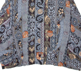 Womens Cropped Blouse Blue Long Sleeve Floral M