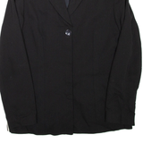 CARTOON Womens Blouse Black V-Neck Long Sleeve L