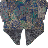 Womens Printed Blouse Grey Long Sleeve Crazy Pattern ONE SIZE