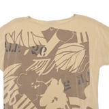 Womens Printed Top Brown Crazy Pattern S