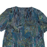 Womens Printed Top Blue Crazy Pattern M