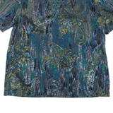 Womens Printed Top Blue Crazy Pattern M