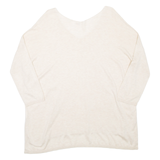 Womens Top Beige V-Neck 3/4 Sleeve UK 12