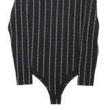 KARL KANI Womens Printed Bodysuit Black Long Sleeve M