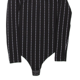 KARL KANI Womens Printed Bodysuit Black Long Sleeve M