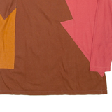DENI CLER Womens Top Brown Long Sleeve Colourblock L