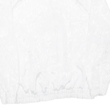 Womens Printed Blouse White Collared Long Sleeve L