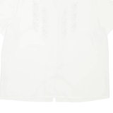 EASTEX Womens Shirt Cream Collared Floral L