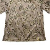 Womens Printed Top Brown Floral L