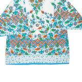 Womens Printed Top Blue Long Sleeve Crazy Pattern XL