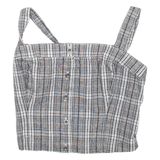 HOLLISTER Womens Cropped Vest Black Check XS