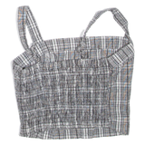 HOLLISTER Womens Cropped Vest Black Check XS
