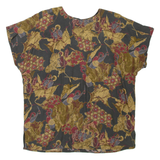 Womens Printed Top Brown Crazy Pattern L