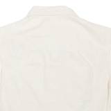Womens Cropped Shirt Beige Collared M